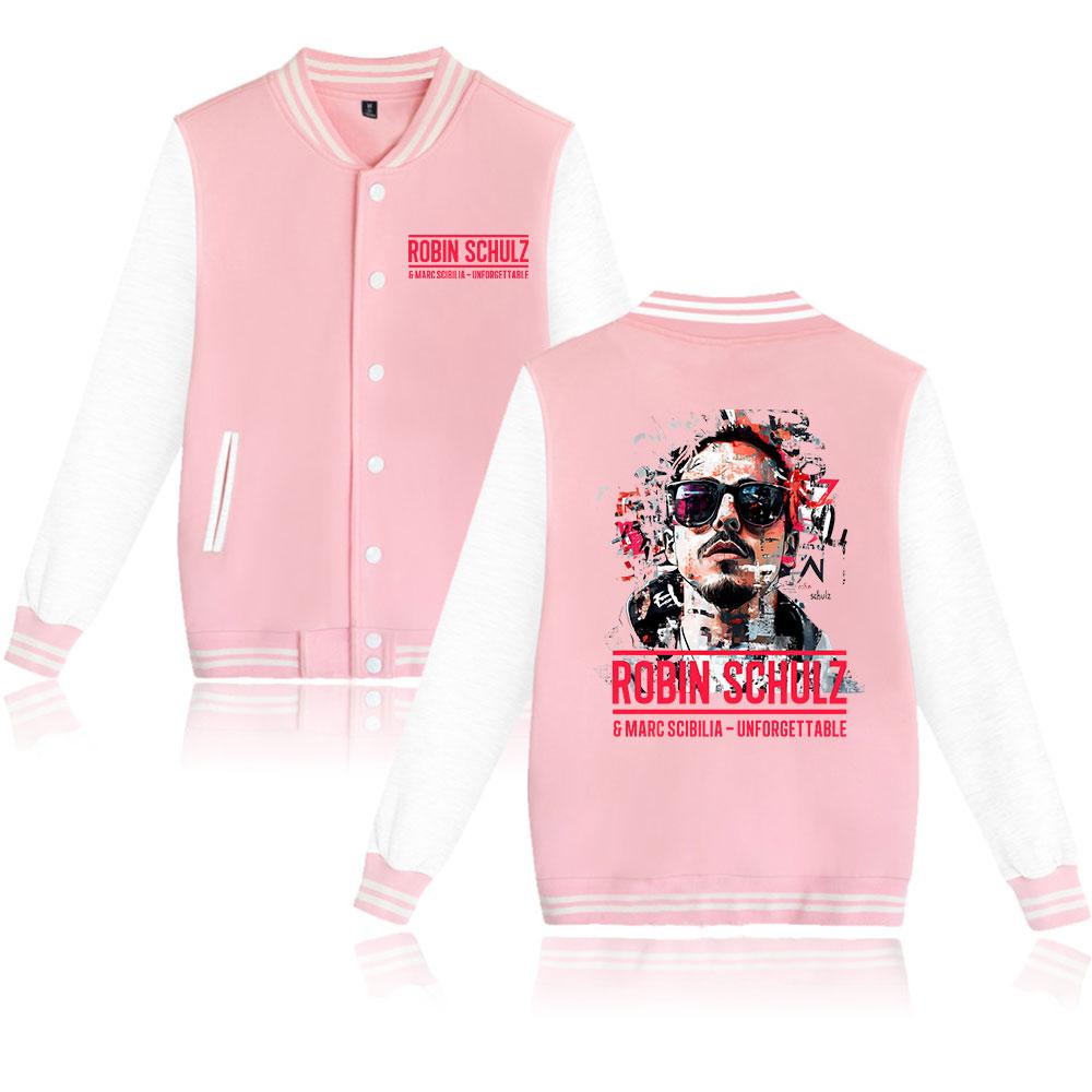 

Robin Schulz Print Мужчины Женщины Хип-хоп Куртка Пальто Толстовки Толстовка Бейсбольная форма Уличная одежда Мальчики Девочки Кардиган Топы Одежда XXS розовый