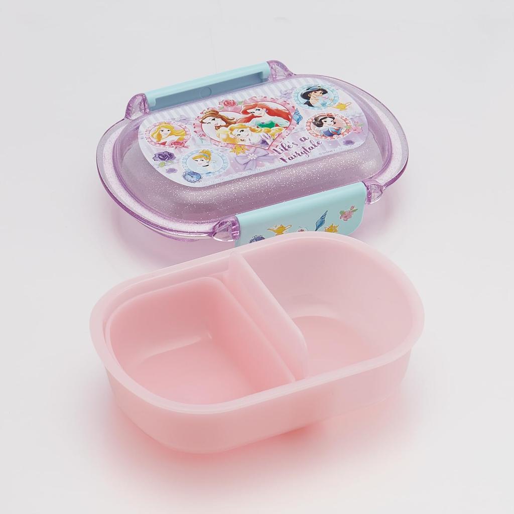 Skater Bento with Fluffy 360ml Microwave and Dishwasher Made In Disney Children's Box, Easy-to-Wash, Lid, Capacity, Safe, Japan, Princess, 26, Girls,