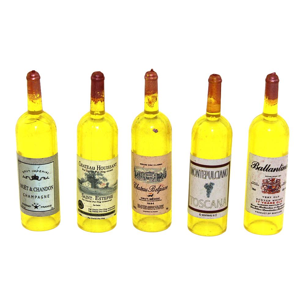 3 stk Miniatyr dukkehus Fairy Garden Simulert tom rødvinsflaske Barneleke