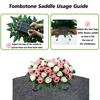 Sella Fiorita Artificiale per Lapide Cimiteriale 34 Fiori Rosa Finti in Seta Realistici Resistenti ai Raggi UV Decorazione Floreale Commemorativa per Lapide Esterna