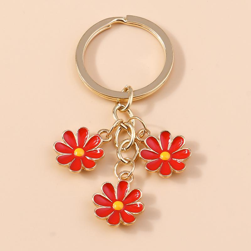 Niedlicher Emaille Sonnenblumen Schlüsselanhänger Frauen Mädchen Blume Schlüsselanhänger Anhänger für Handtaschen Deko DIY Handgefertigter Schmuck Geschenke