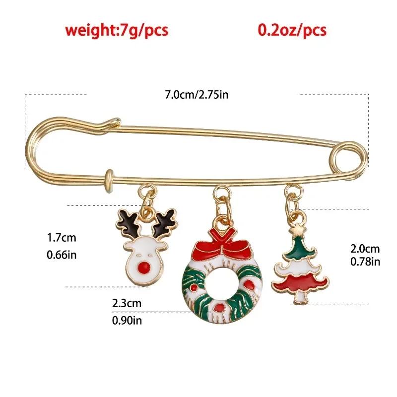 Fashion Lovely Enamel Christmas Santa Claus Snowman Pendants Brooch Badge Xmas Laple Pin New Year Party Jewelry Gifts