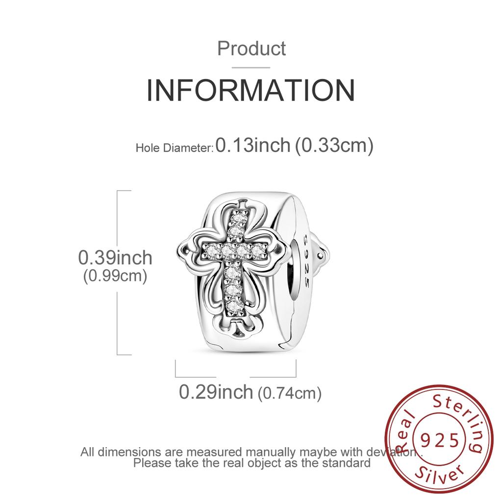 New In Copper Retro Cross Fixing Clip Clasp Beads Charms Jewelry Fit Original Bracelet For Women Diy Gift