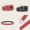 American Retro Pentagram Women Belt With Star Alloy Buckle For Casual Denim Accessory