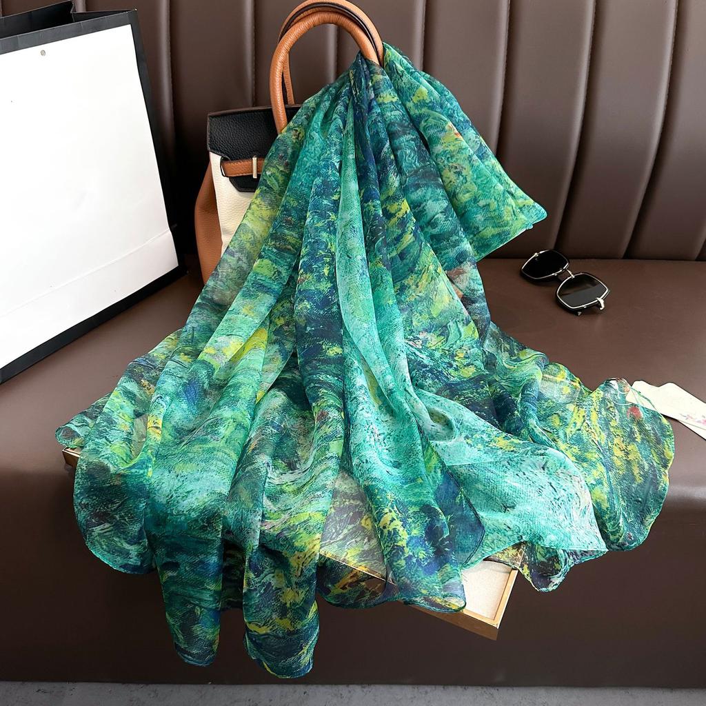 Silk Scarf Fashion Design Neck  Foulard Female Headbanda Luxury Hijab Women Warm Pashmina Scarves Echarpe Shawl Large Wrap