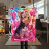 Pink Yorkshire Terrier Pattern Flannel Blanket, High Quality Comfortable for All Seasons, Home Decor, Warmth and Comfort, Perfect for Gifts.