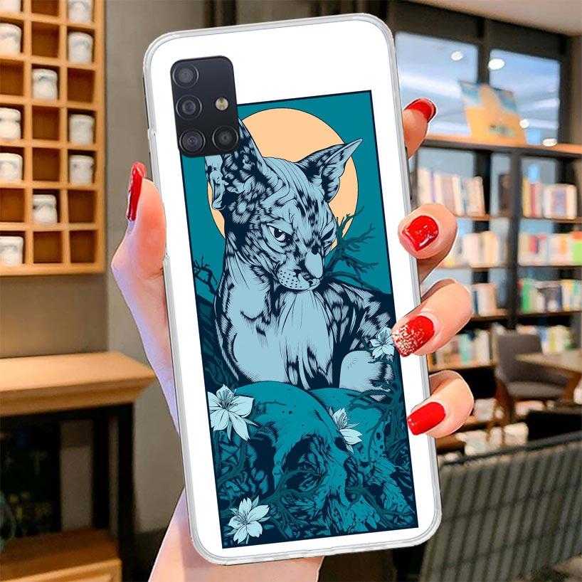 Lavaza Sphynx Sphinx Cat Cover Phone Case For Samsung Galaxy A12 A22 A32 A52 A72 A02S Phone Case Note 20 Ultra 10 S10 Plus A51 A