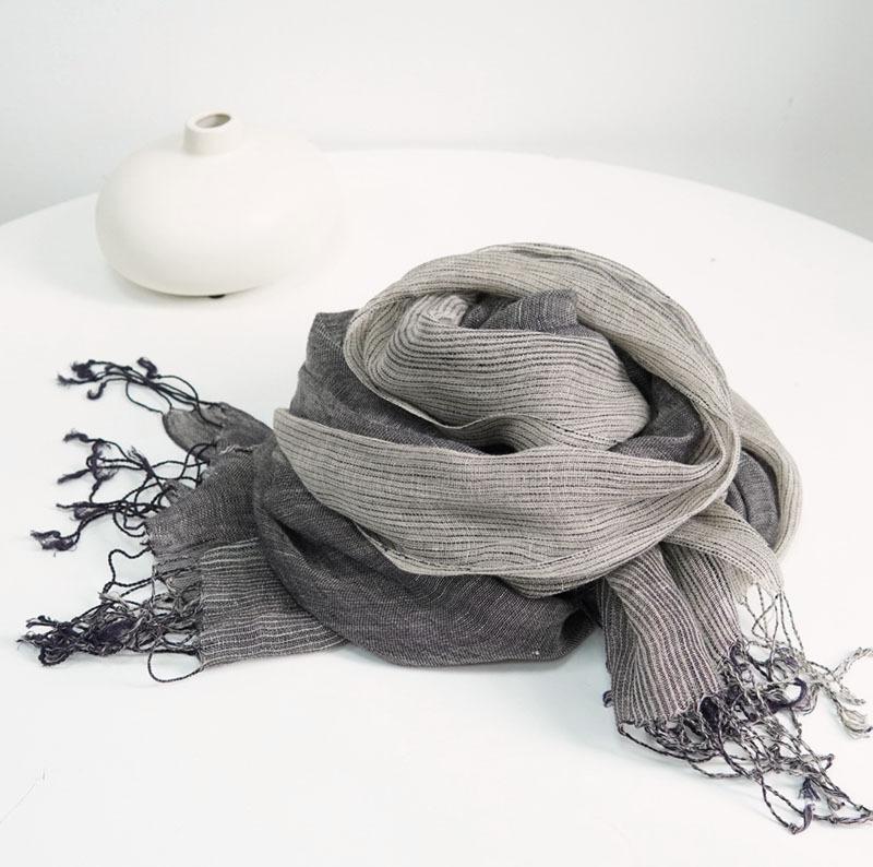 Japanese Rain Dew Linen Primary Color Scarf, Light Women'S Sunscreen Scarf