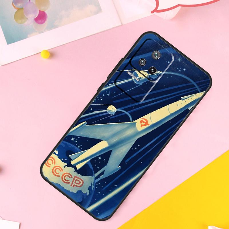 CCCP Soviet Space Propaganda Art Case For Xiaomi 14 Ultra 13 11T 12T 13T Pro 12 Lite POCO X6 Pro M6 X3 X4 X5 M5s F3 F5 Cover