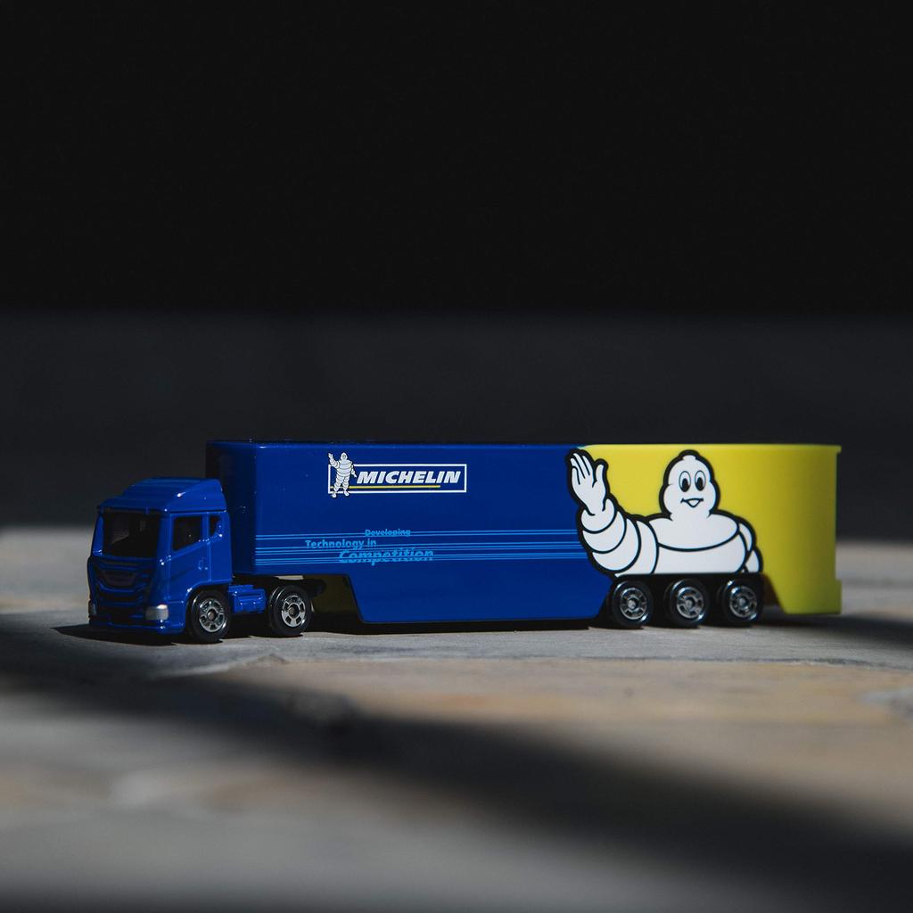 Takara Tomy Tomica 135 Michelin Motorsport Transporter Miniature Car Toy for Ages 3 and Up No.