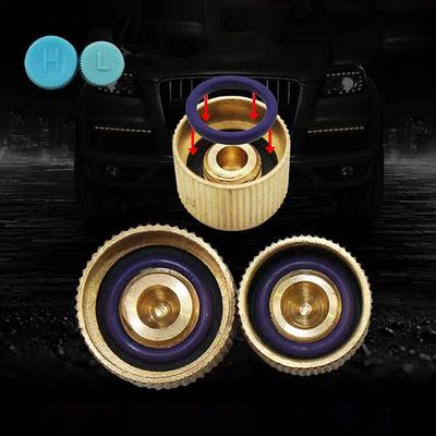New Car Air Conditioner Refrigerant Dust Cover Valve Core Caps High Low Side Port Cap Auto High Low Pressure Caps Accessories