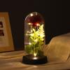 Eternal flower glass cover tabletop ornament multi-colored rose acrylic table for friends' birthday gifts