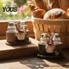 Cartoon Chef Kitchen Decor Salt And Pepper Shakers Set, Decorative Resin Statue Spice Even Seasoning Spreader Organizer, Glass Holder for Dining