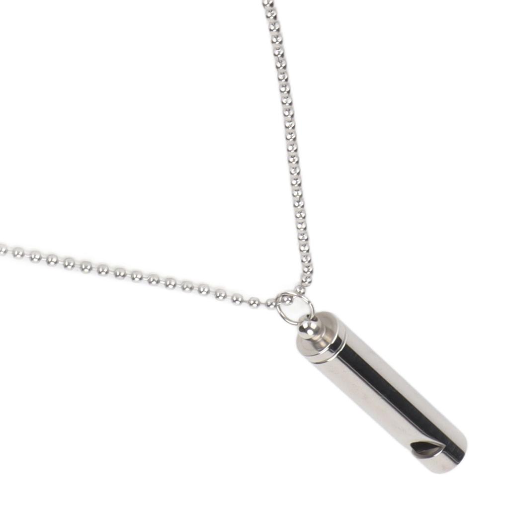 Stress Anxiety Relief Breathing Necklace Stainless Steel Meditation Whistle Necklace for Men Women