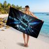 BIRMINGHAM CITY Benutzerdefiniertes Strandtuch, Personalisierter Name Text Druck, Fußball Logo Weiches Schnelltrocknendes Handtuch Urlaubsgeschenk