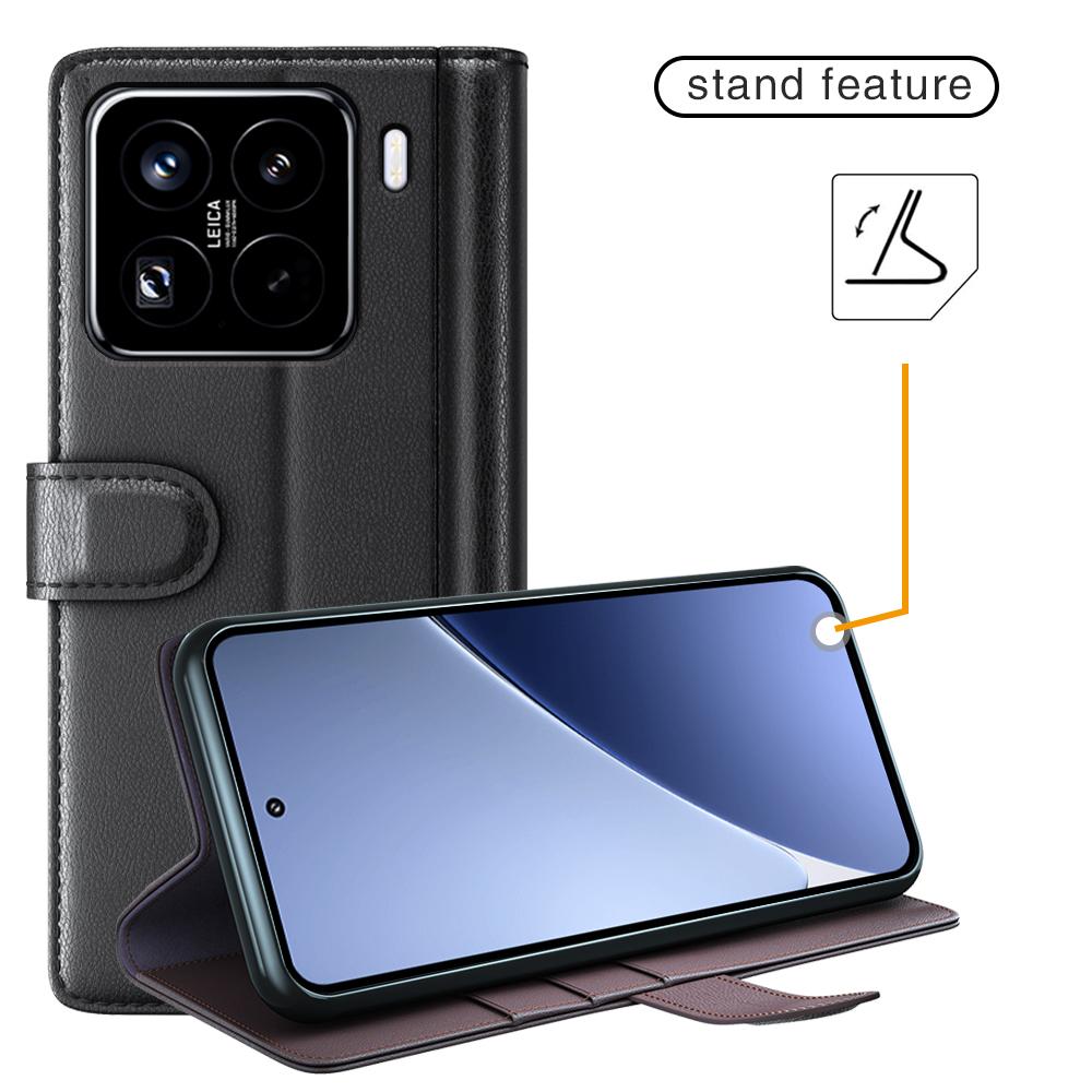 Etui dla Xiaomi 15 Pro Prawdziwa Skóra Licowa Pokrowiec na Telefon z Portfelem i Podstawką
