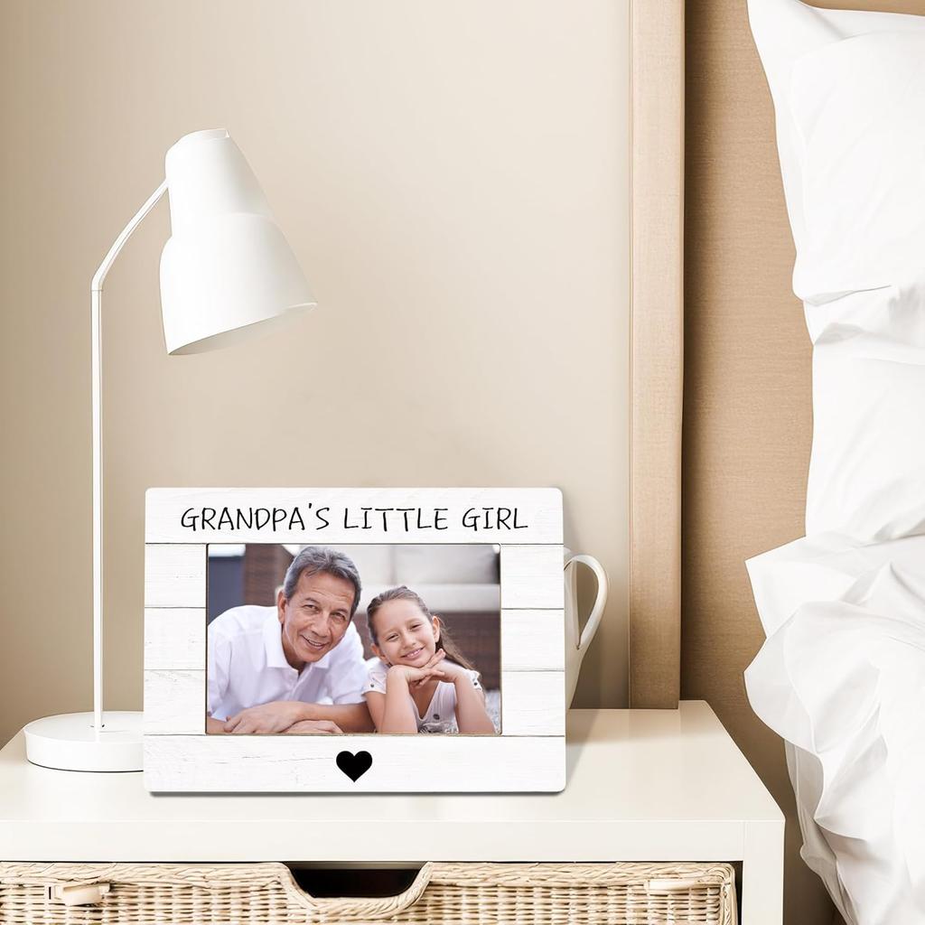 Grandpa Picture Frame, Gifts for Grandpa from Granddaughter, Grandpa Gifts, Grandpa Grandchild Photo Frame 4x6, Grandpas Little Girl Wooden Photo