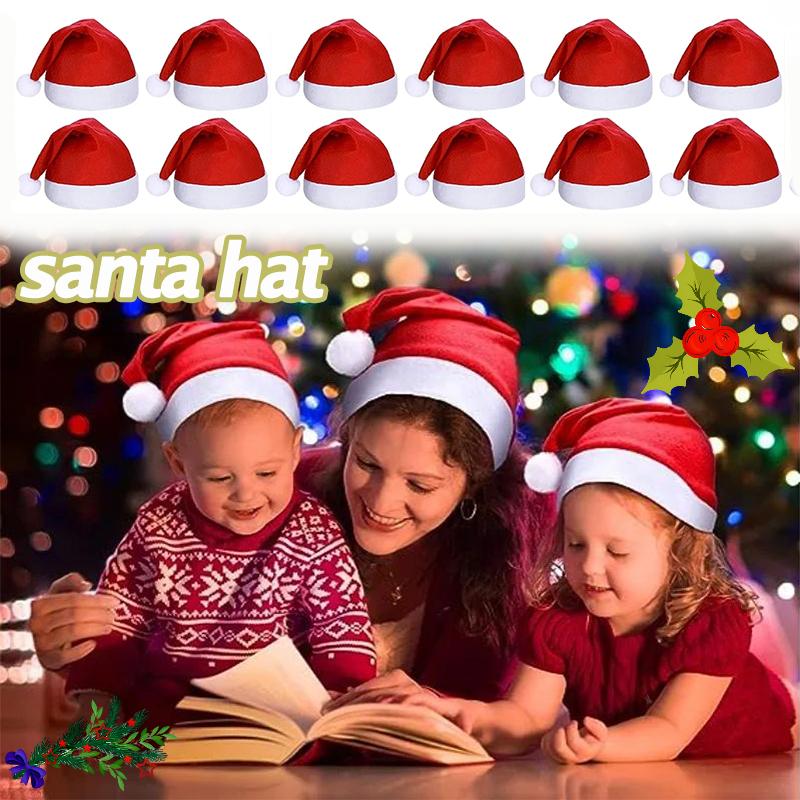 10/Stk. Kinder Erwachsene Weihnachtsmützen Damen Herren Rote Weihnachtsmann Weihnachtsmützen Fröhliche Weihnachten Mützen Neujahrsparty Deko Navidad Zubehör