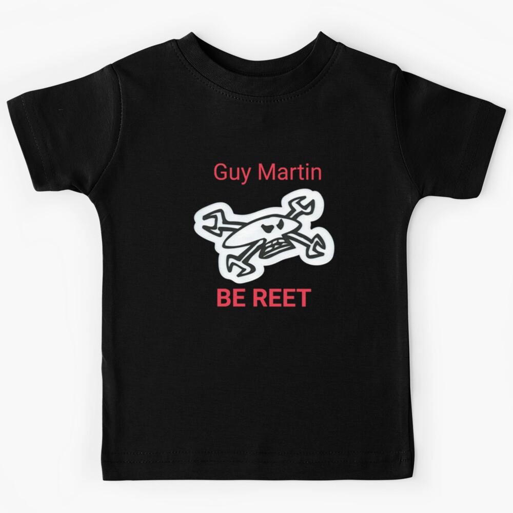 Guy Martin skull and cross spanners Kids T-Shirt 140