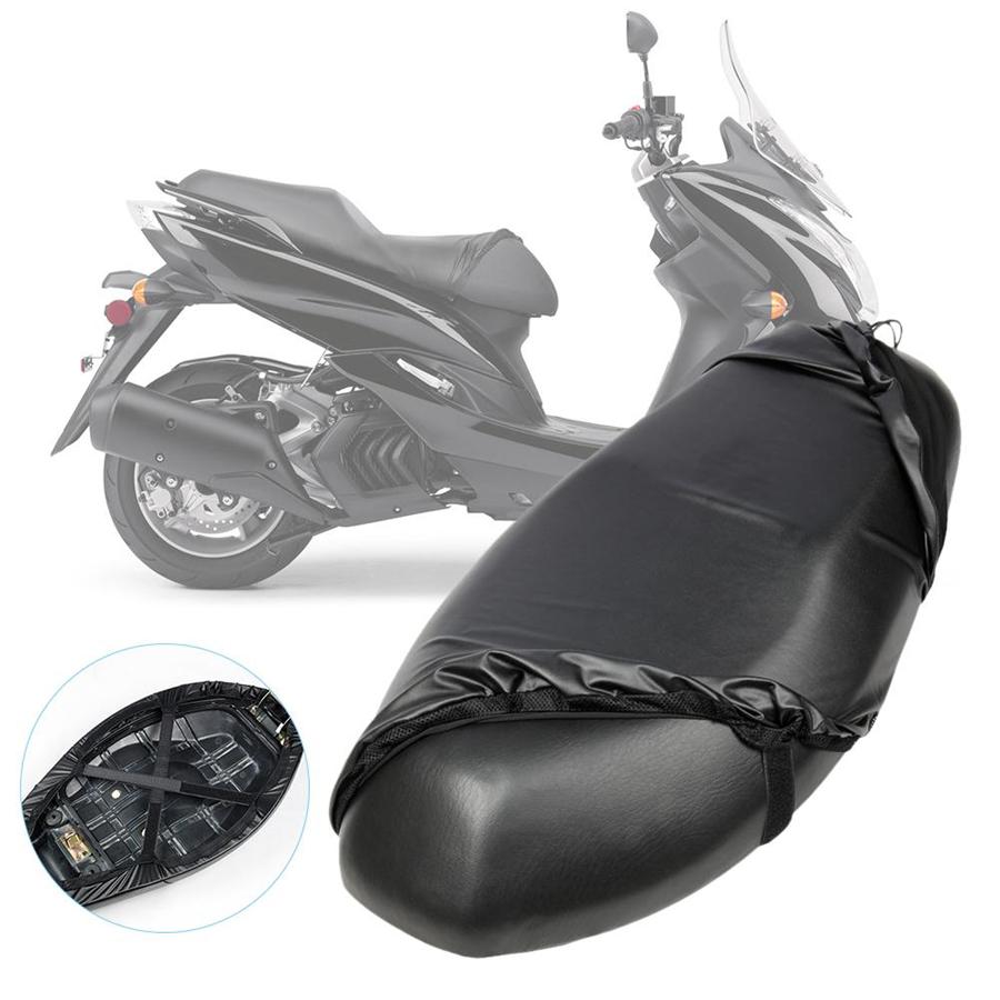 Black Waterproof Dust UV Protector Scooter Motorcycle Seat Cushion Cover L Size
