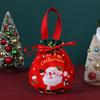 Christmas Red Velvet Drawstring Bag Christmas Candy Gift Packaging Bag Cartoon Christmas Elk Jewelry Gift Storage Bag