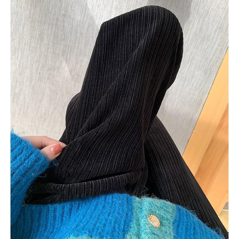 Chenier Wide-leg Pants Women's Autumn and Winter Lazy Narrow Version Drape Casual Pants Fleece Straight Pants Children