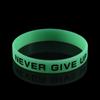 Wristband Never Give Up Bracelet Basketball Wristband Silicone Sweat Band Luminous Rubber Bracelets
