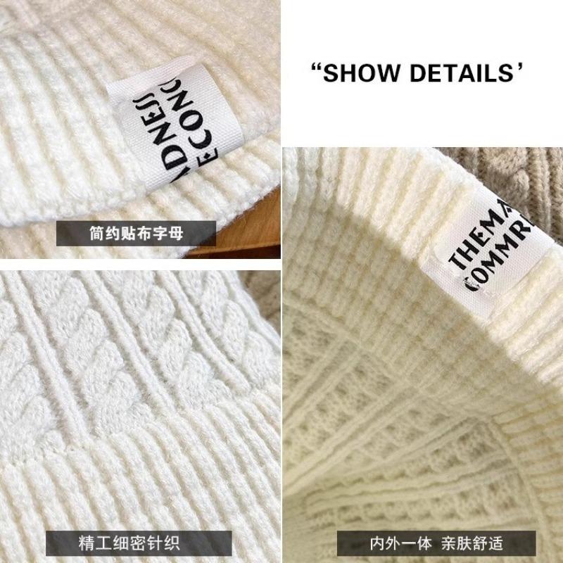 Bucket hat winter women's warm new bucket hat versatile washbasin hat wool knitted hat