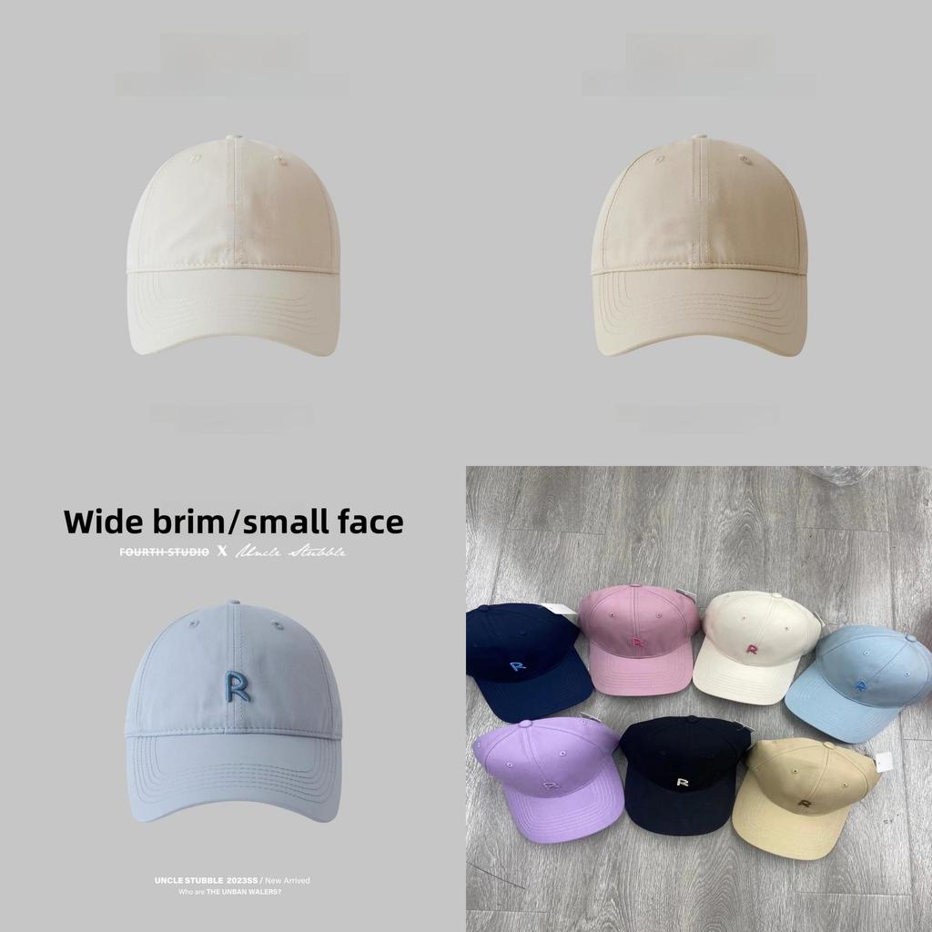 Baseball Cap Women Summer Wide Brim Breathable Sun Hat With Embroidered Letters For Casual Fashion