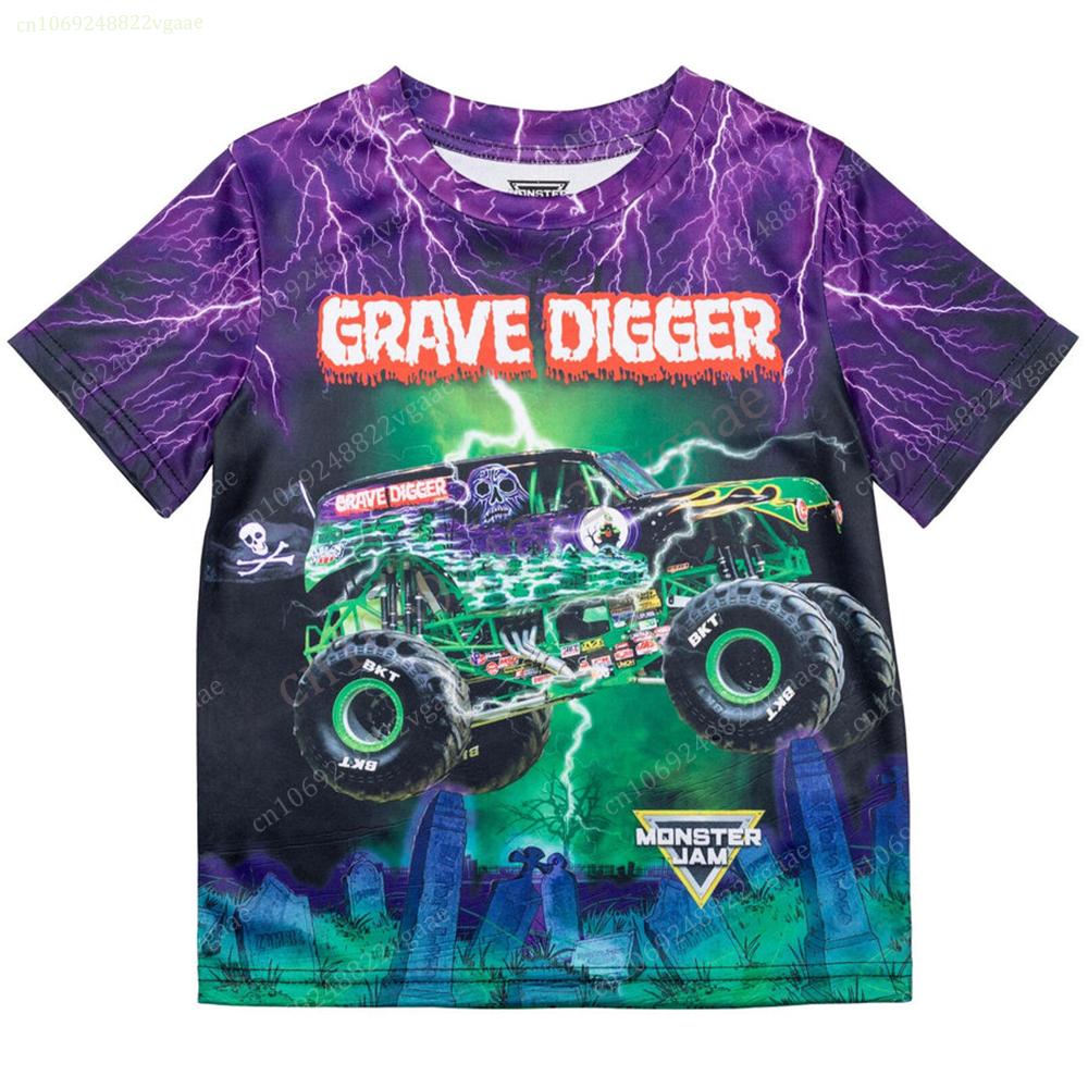 

Summer Monster Trcuk T Shirt Kids Men Tee Jam T-shirt Boys Oversized Costume Short Sleeve Tops Women Girls Car Toy XXXL