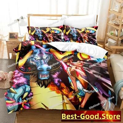 Ulti Anime Bettwäsche-Set Cartoon Anime dreiteiliges Set Schlafzimmer für Erwachsene Kinder Bettbezug-Sets 3D Kawaii Mädchen Bettwäsche-Set 2 Personen