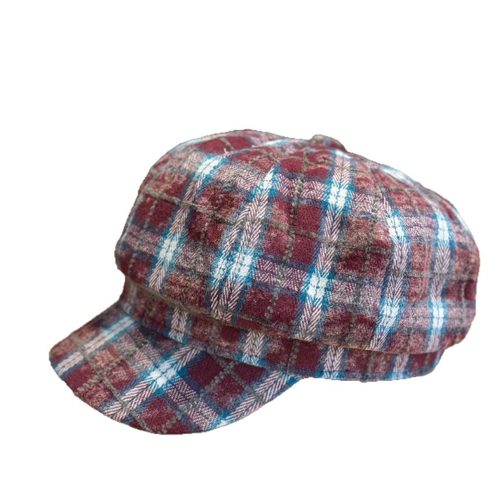 Octagonal Hat for Women Casually Going Out on The Street with Big Head and Face Little Painter's Newsboy Hat Fashionable and Versatile