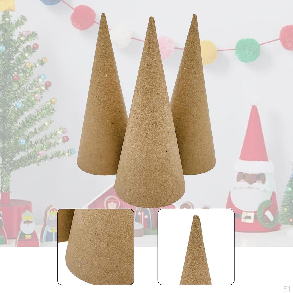 3 Kónusy z papírmašé pro tvoření, jemná motorika, lepenka s otvorem