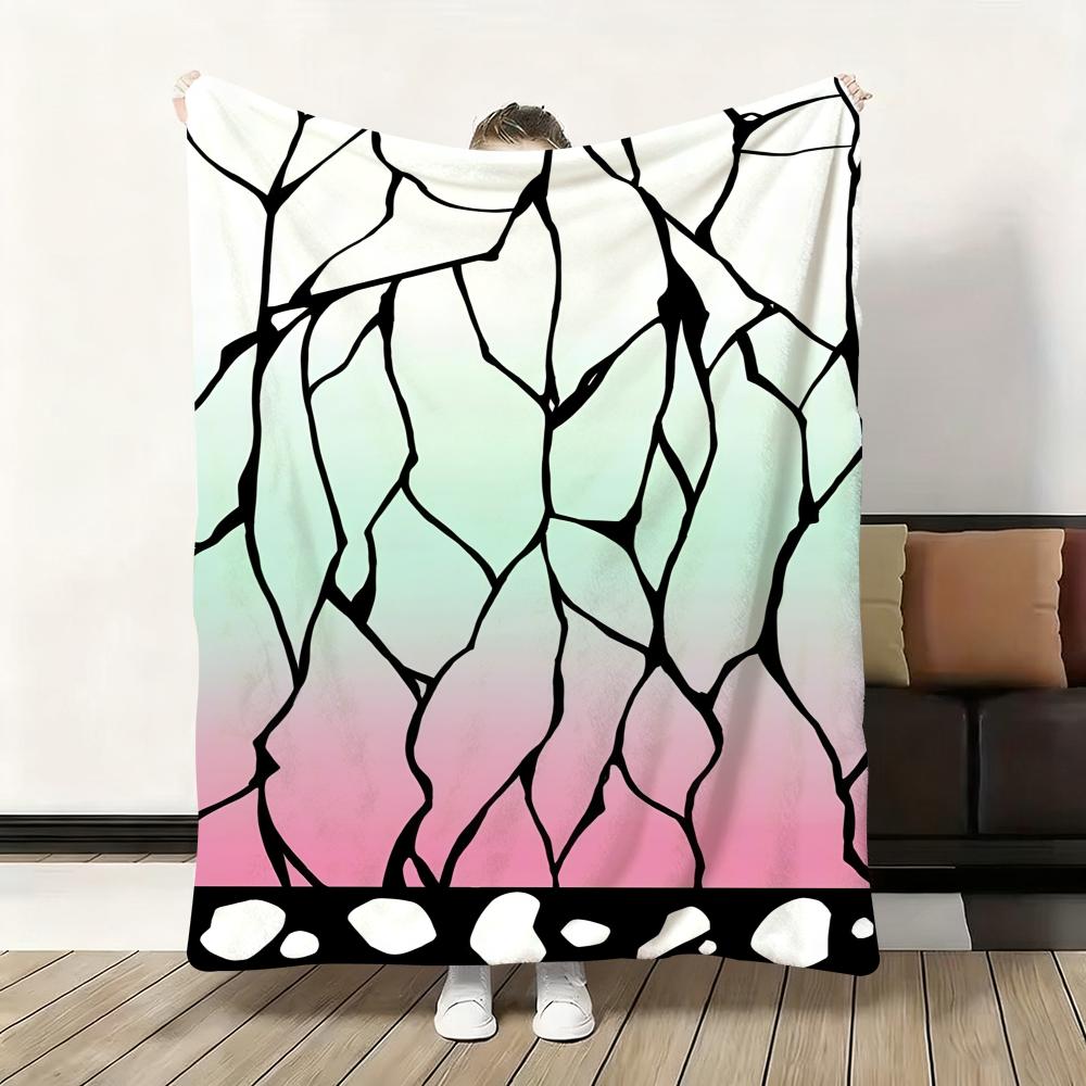Japanischer Anime Samurai Wurfdecke Weiche Flanelldecke Warm Knie Hautfreundlich Überwurf für Sofa Büro Bett Reisen Winter Übergröße