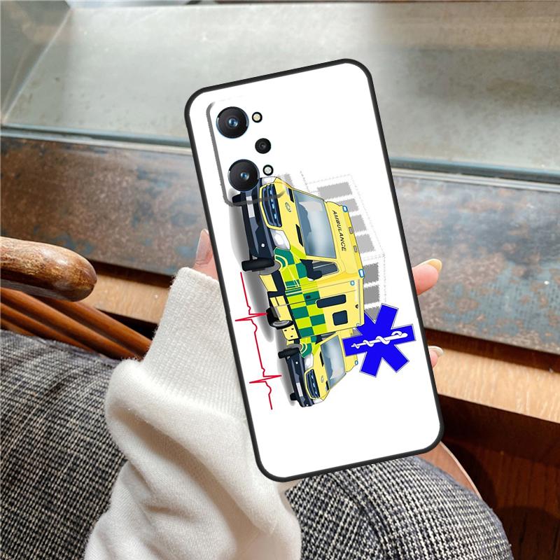 EMT EMS Ambulance Case For Realme 11 12 13 14 Pro Plus C53 C55 C51 C25 C63 C61 C65 C67 C71 C75 GT6 GT7 15 Pro