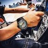 MASTOP mens fashion big dial 3D carved dragon watch quartz luxury exquisite creative fashion/black 50 mm wristwatch.