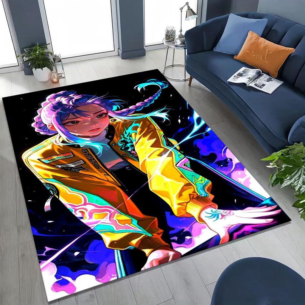 27 Style New KPOP Demon Hunters Rumi Mira Zoey Cartoon Rug for Bedroom Living Room Sofa Home Doormat Decor, Non-slip Floor Mat
