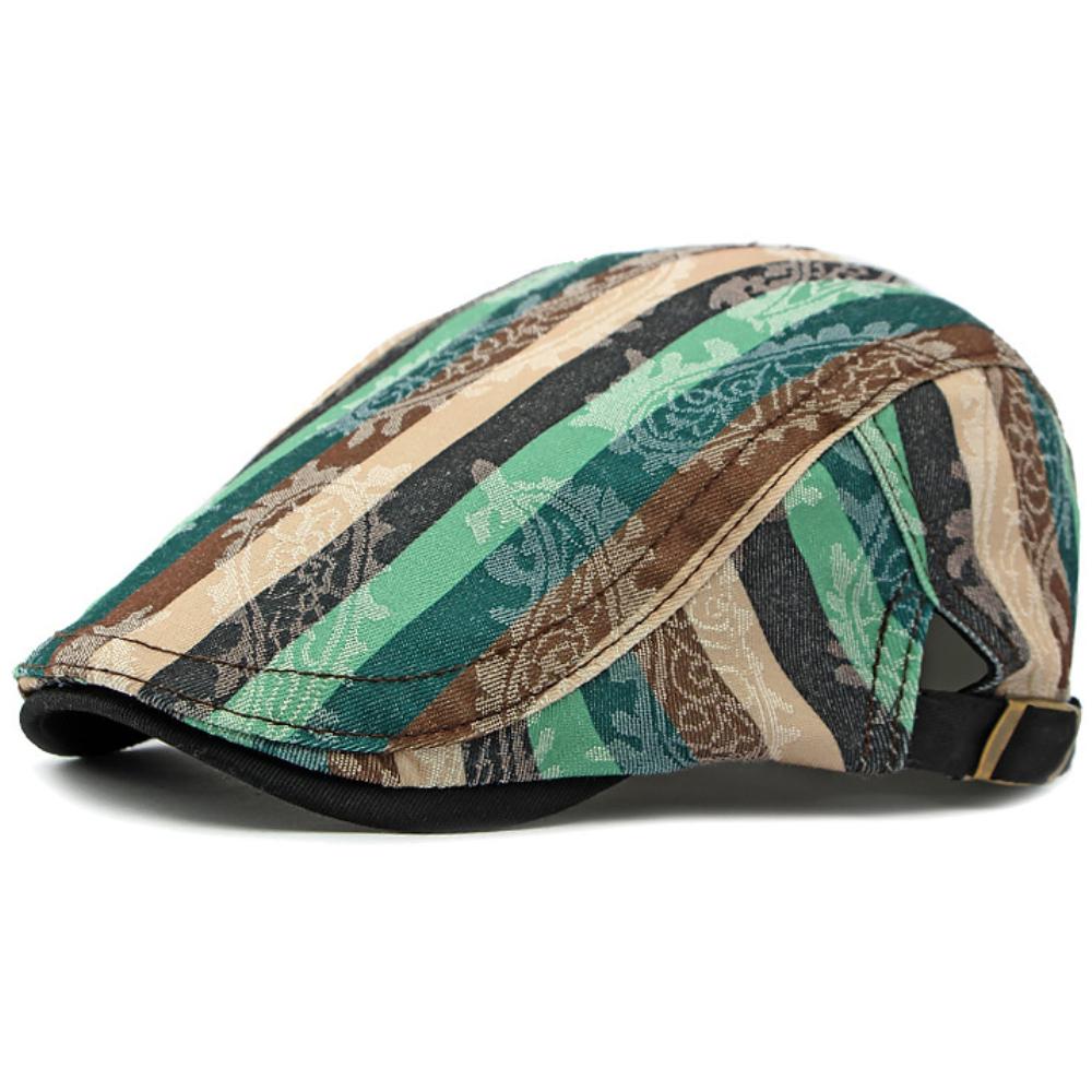 HT4785 Baskenmütze Herren Damen Frühling Sommer Sonnenhut Vintage Gestreift Künstler Maler Baskenmütze Männlich Weiblich Efeu Flache Kappe Herren Baskenmützen