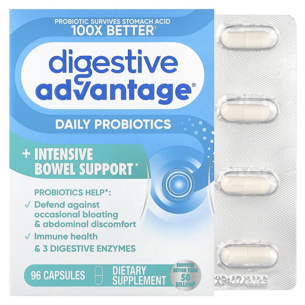 Schiff, Digestive Advantage®, Daily Probiotic + Intensive Gut Health Support, 96 Capsules