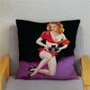 Vintage European Sexy Women Polyester Cushion Cover Sexy Lady Pattern Pillow Cover Decorative For Car Sofa Home 45X45Cm