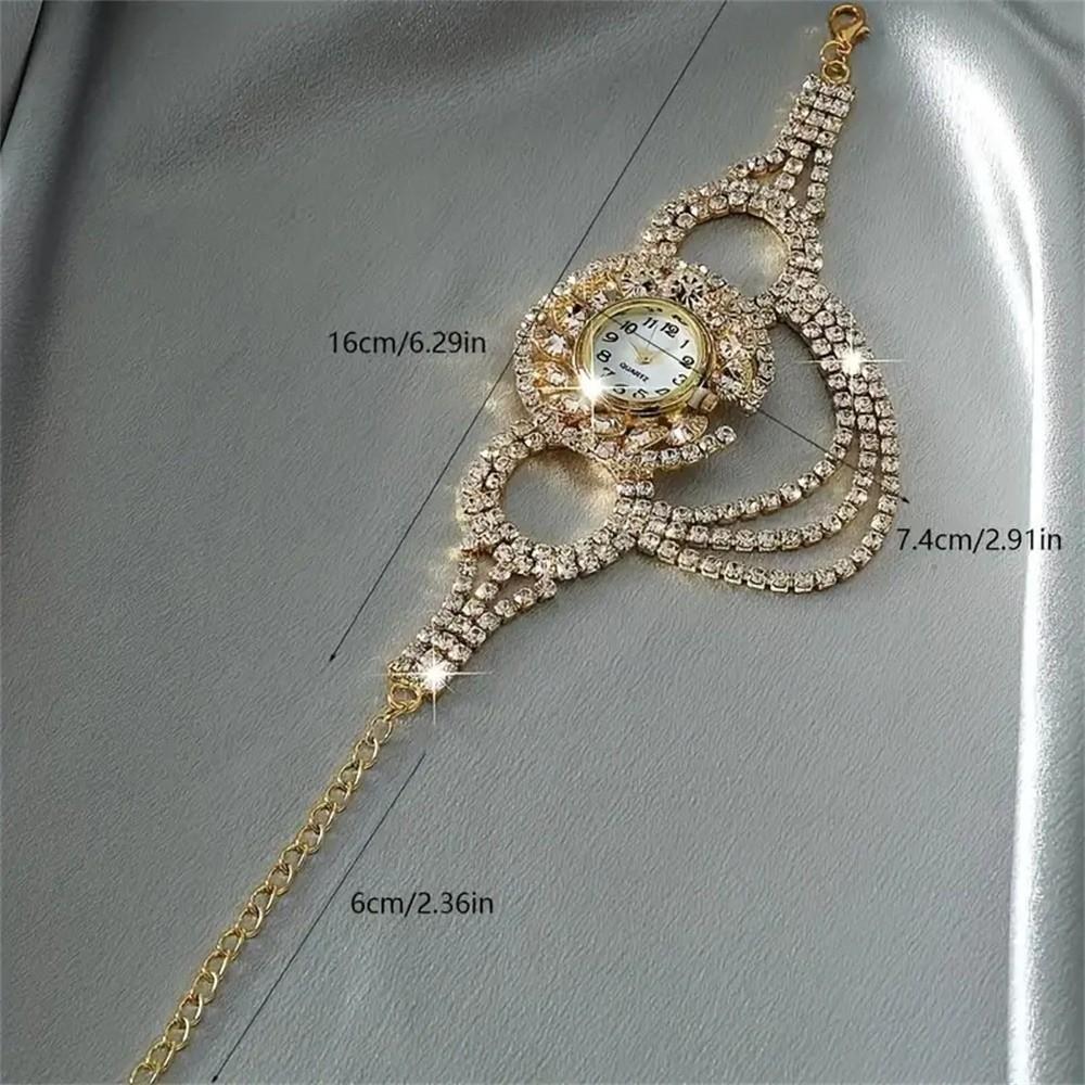 Zinc Alloy Strap Bracelet Watch Gold Ladies Wristwatches New Women Quartz Watch Gifts