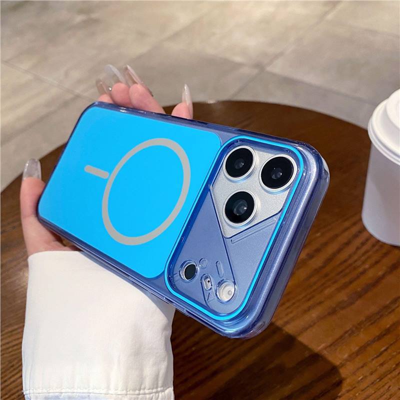 Applicable to iPhone17promax mobile phone case, thin ring magnetic attraction contrasting color, Apple 16 advanced sense 15 anti-drop protective case