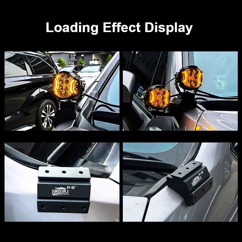 For Toyota Sienna Car A Pillar Led Spotlight Bracket Front Engine Hood Quick Release Dual Guide Rail Expansion Stand Lamp Holder