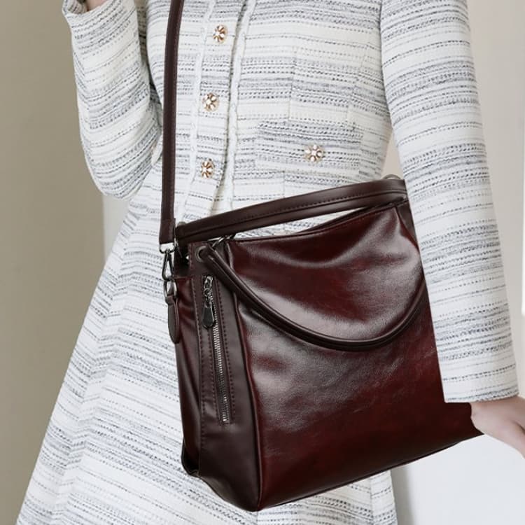 Duża torba typu tote, do noszenia w ręku, na ramię, vintage damska torba