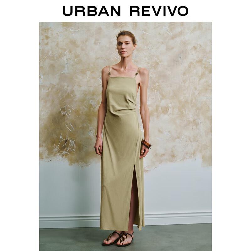 Женское платье UR 2024 Осень, для отпуска, с открытой спиной, на бретельках, с разрезом XL