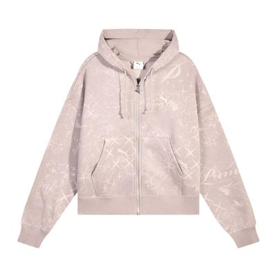 Glam FW25 Street AOP Fleece Lockerer Schnitt Vollprint Reißverschluss Kapuze Langarm Jacke Damenjacken 637064-88