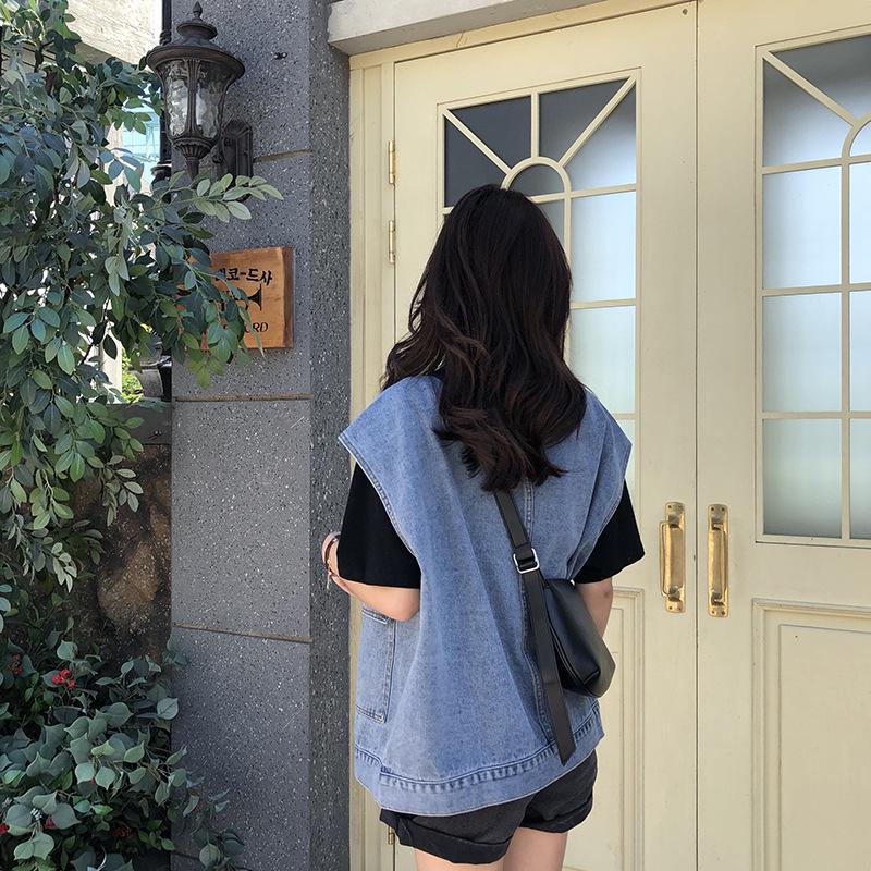 Korean Style Women's Denim Vest - Autumn Slim Fit, Harajuku Casual, All-Match Fashion
