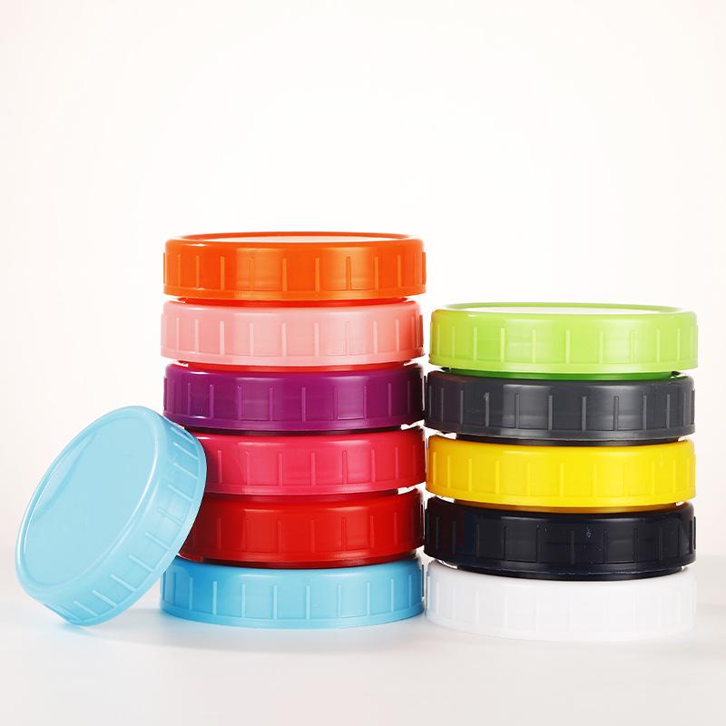 

Standard Wide Mouth PP Plastic Mason Jar Lid for Flower Tea Bottles Orange - 70mm