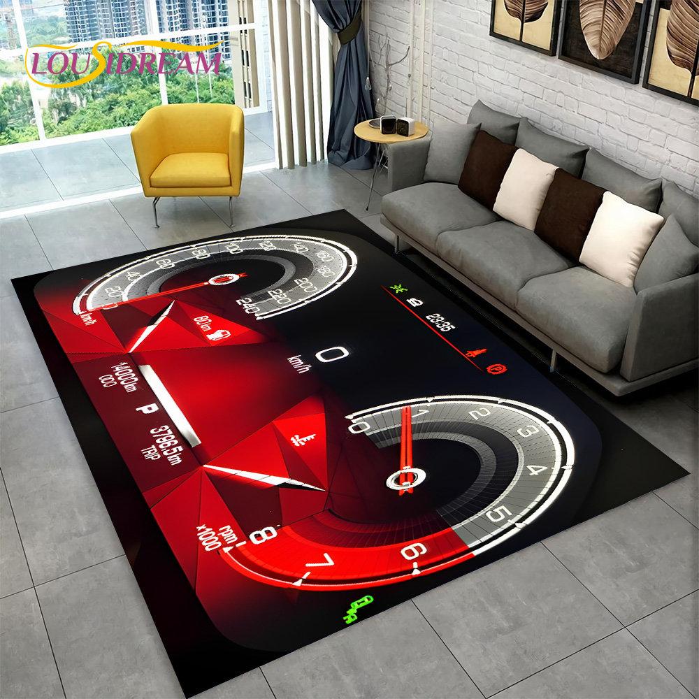3D Car Racing Dashboard Area Rug Large,Carpet Rug for Living Room Bedroom Sofa Kitchen Doormat Decor,Kid Play Non-slip Floor Mat