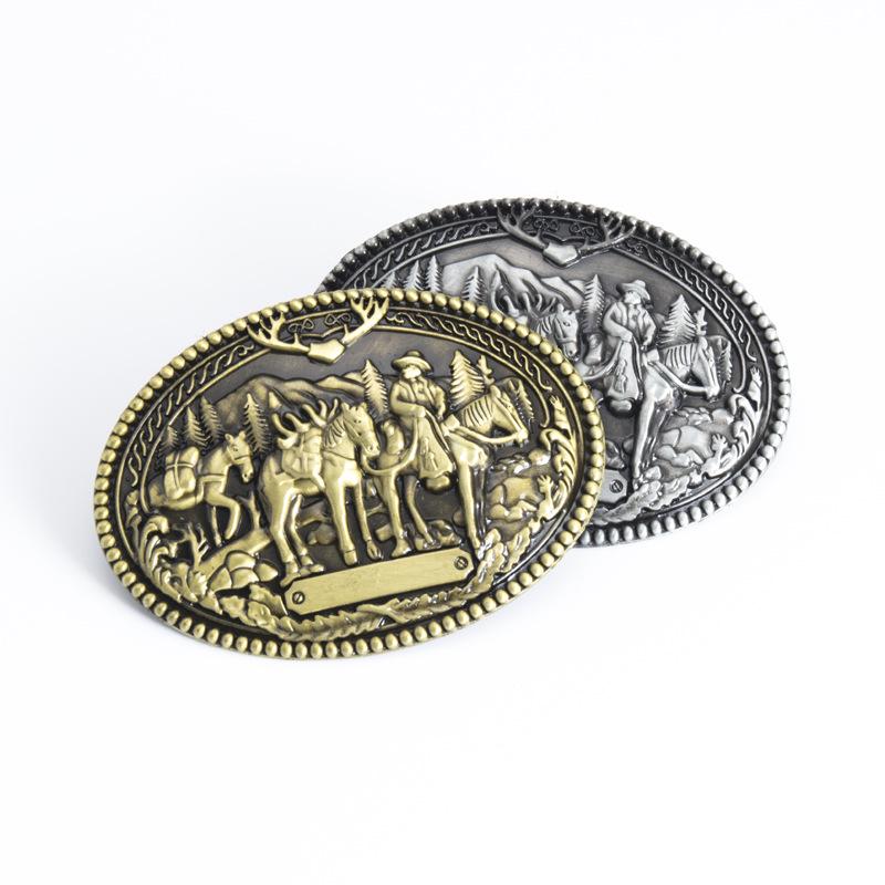 Retro Men's Zinc Alloy Animal Pattern Belt Buckle – Smooth Sports Design, Individually Packaged